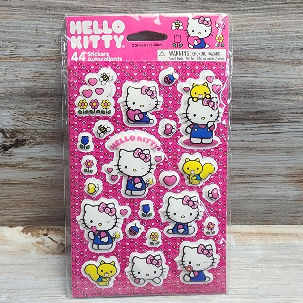 Sanrio Hello Kitty Stickers 2 Sheets 44 Count American Greetings 2014 Pink New